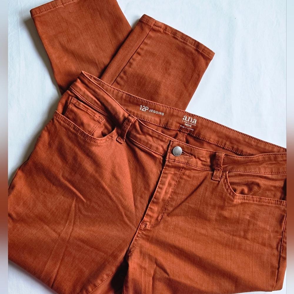 12P Jeggings Fron a.n.a. Women's Burnt Orange Jeans/Jeggings.